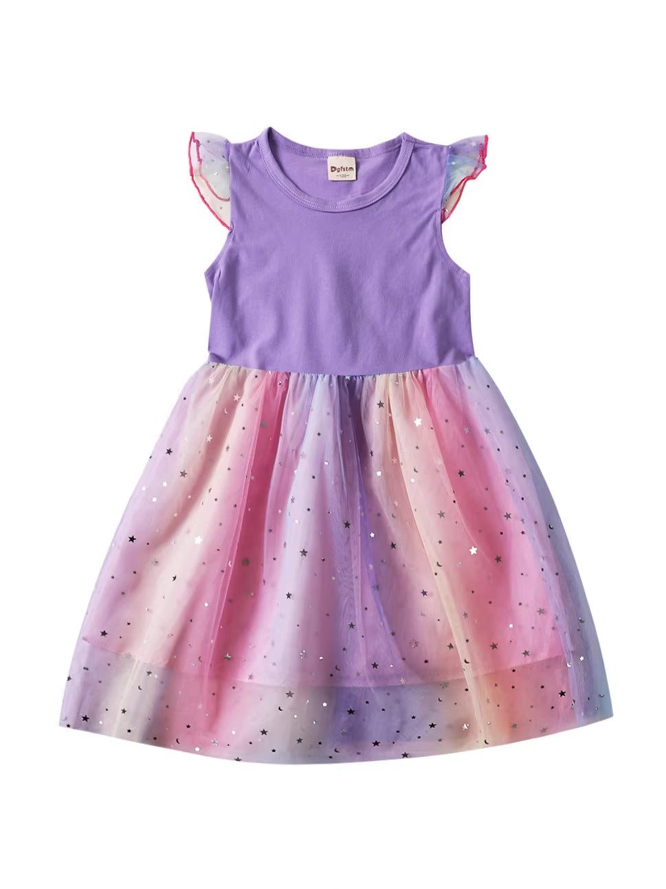 Wholesale Princess Design Girls Summer Short Sleeve Tulle Dress Fashion Toddler Outfit For Party Boutique Resale