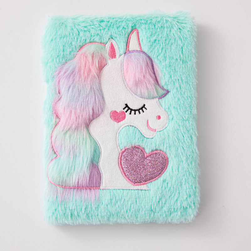 Wholesale Macaron A5 Unicorn Plush Notebook