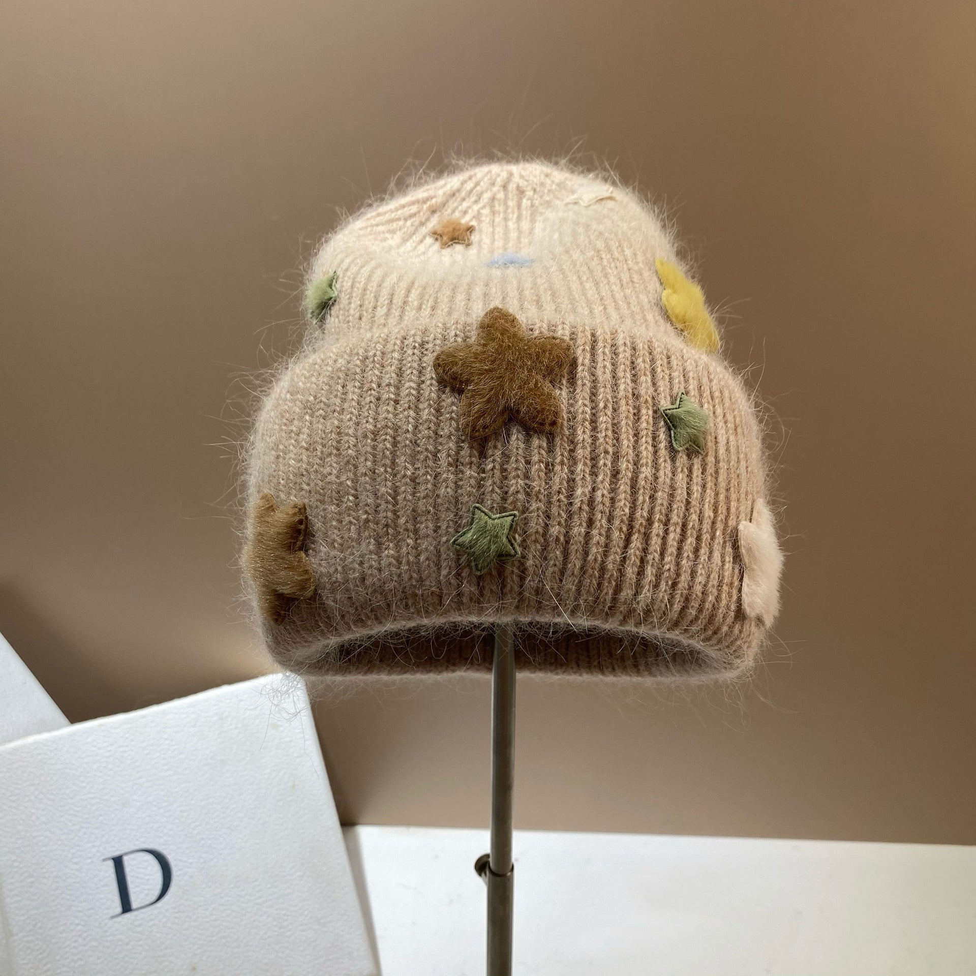 Wholesale Autumn and Winter Rabbit Fur Cute Star Knitted Hat