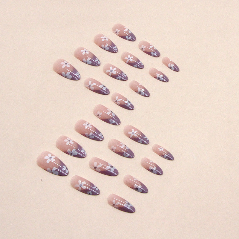 Wholesale Taro Purple Flower Nail Stickers