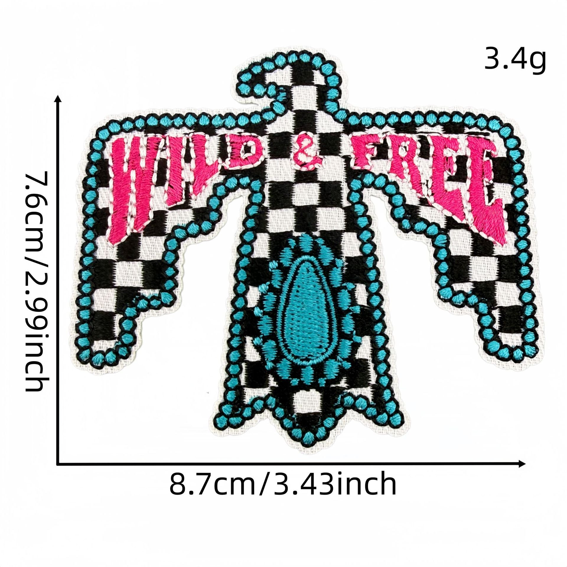 Wholesale Western Style Embroidered Patch Set Skull Checkerboard Design Polyester Thread Fashion Decorative Accessory Gift And Boutique Resale