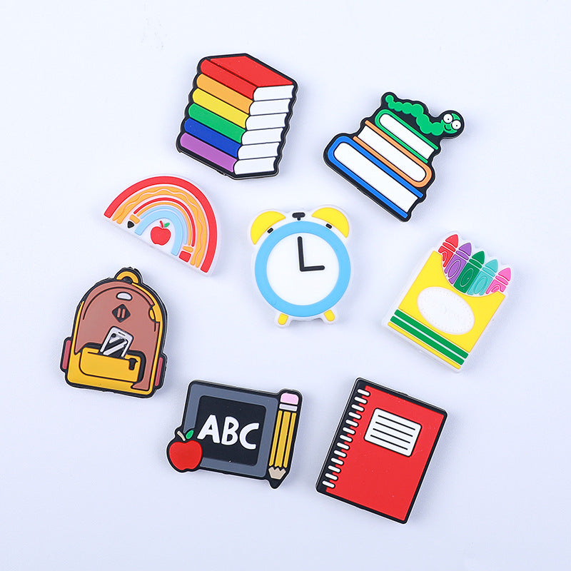 Wholesale 20pcs Diy Beaded Pen Accessories Alarm Clock Crayons Silicone Beads