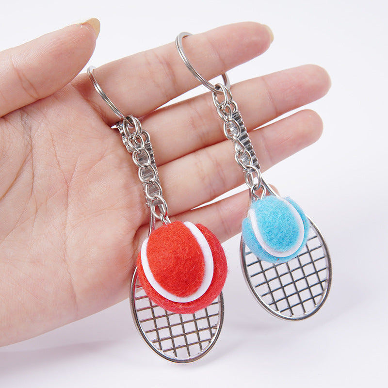 Wholesale 5pcs Mini tennis racket keychain