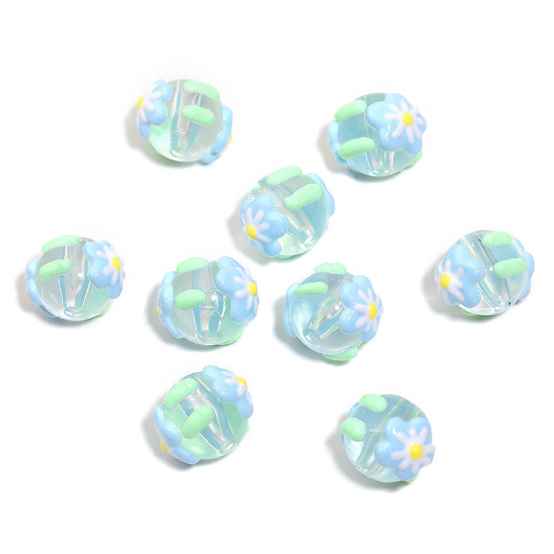 Wholesale Personalized hand-painted flower beads