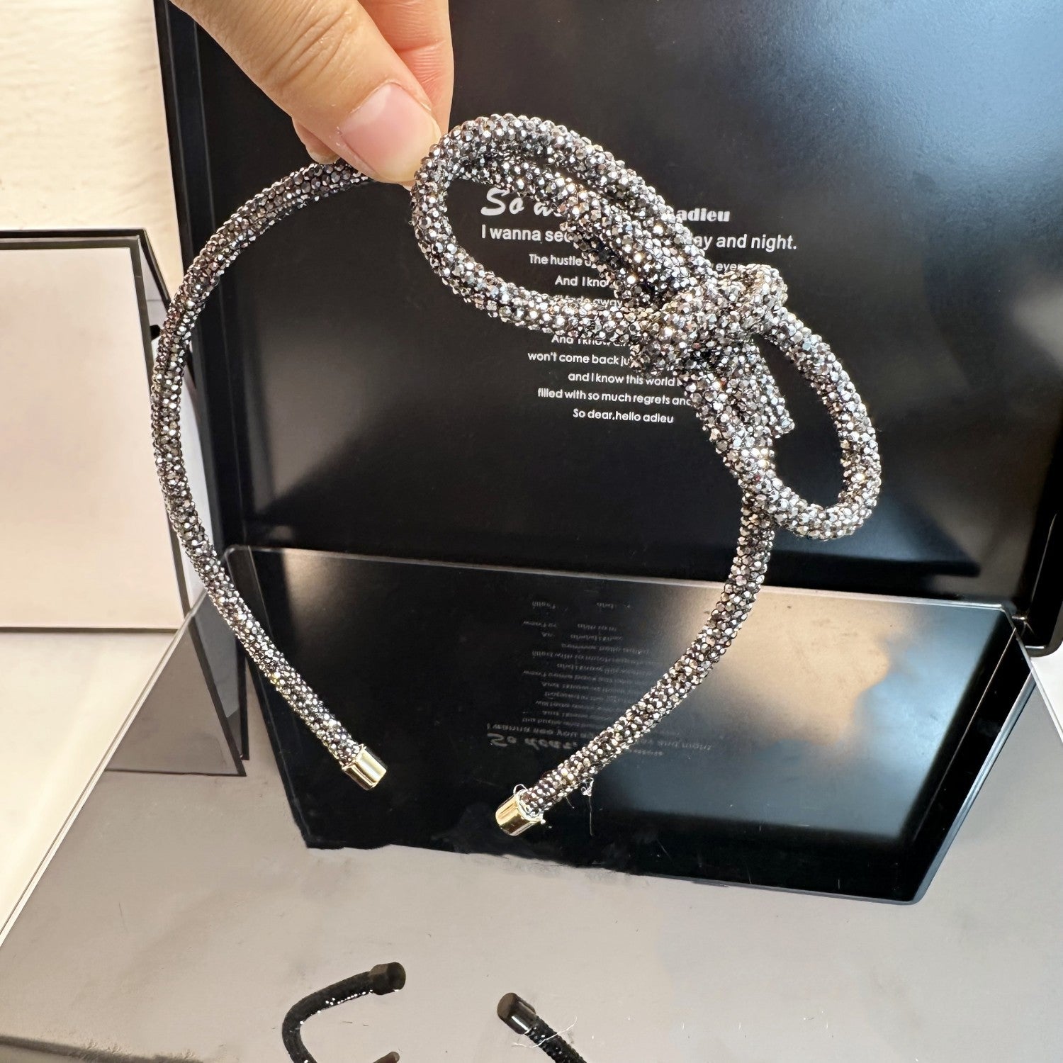 Wholesale Super Sparkling Water Diamond Fashion with Diamond Luxury Light Luxury Style Knotting Full Diamond Headband