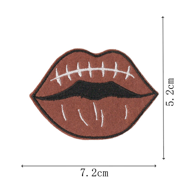 Wholesale Decorative Cartoon Football Leopard Embroidered Iron On Patches Set Of 9 For Towel Cap DIY