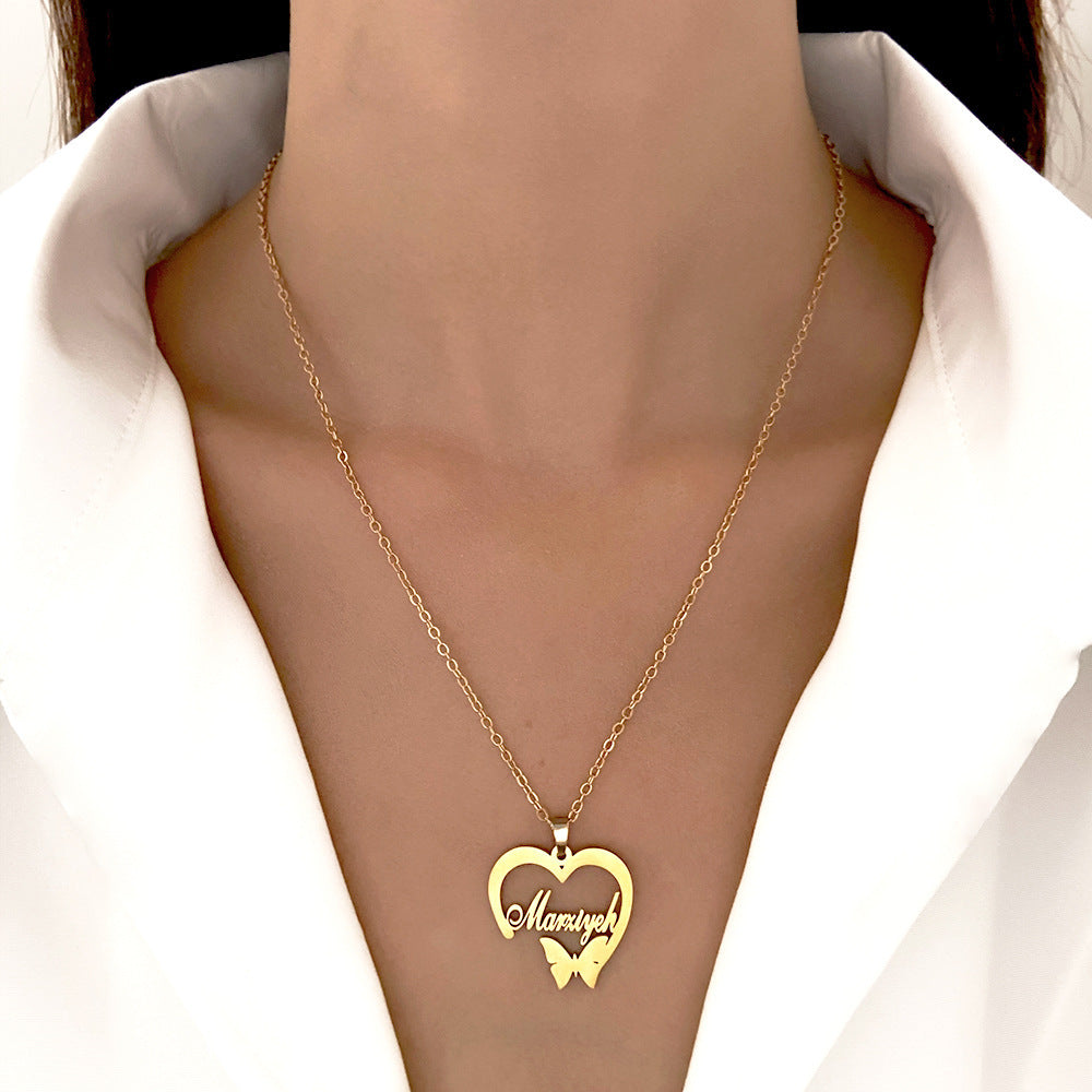 Wholesale Wholesale love hollow peach heart clavicle necklace