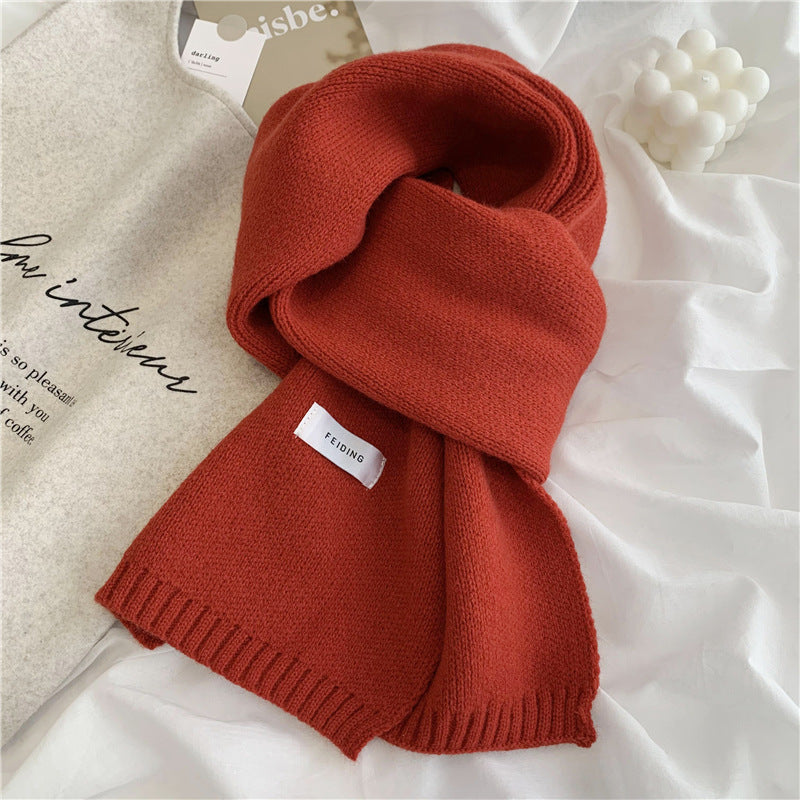 Wholesale Solid Color Soft Autumn and Winter Warm Knitted Scarf