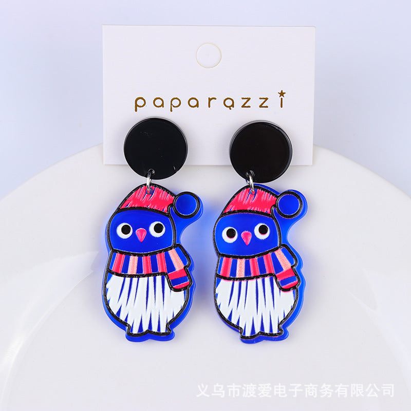 Wholesale Christmas Santa Claus Snowman House Acrylic Earrings