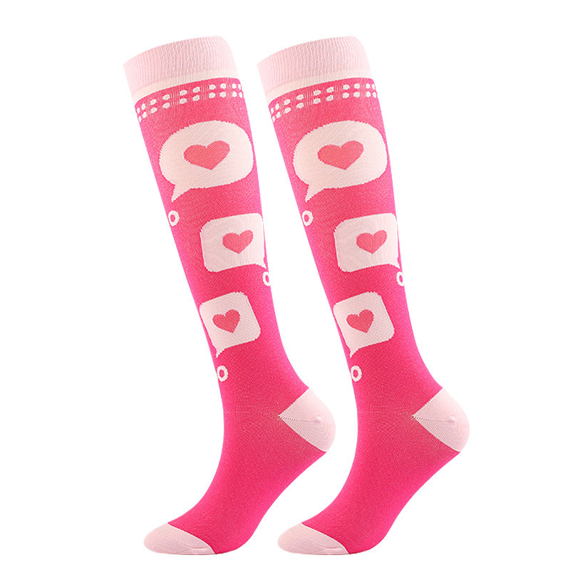 Wholesale 10pcs Valentine's Day Compression Socks Mid-calf Sports Pressure Slimming Beauty Leg Medical Auxiliary Elastic Socks
