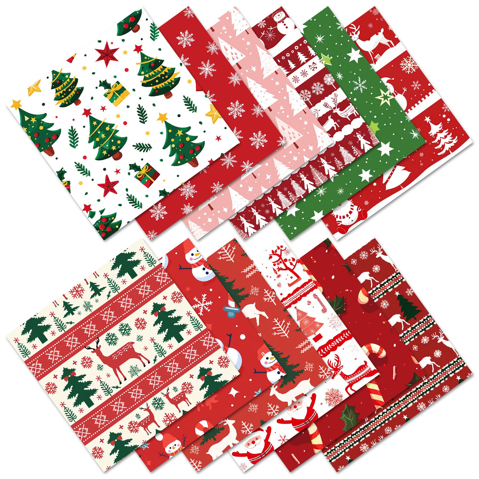 Wholesale 12 pcs/ pack Christmas decorative paper DIY paper cutting material package