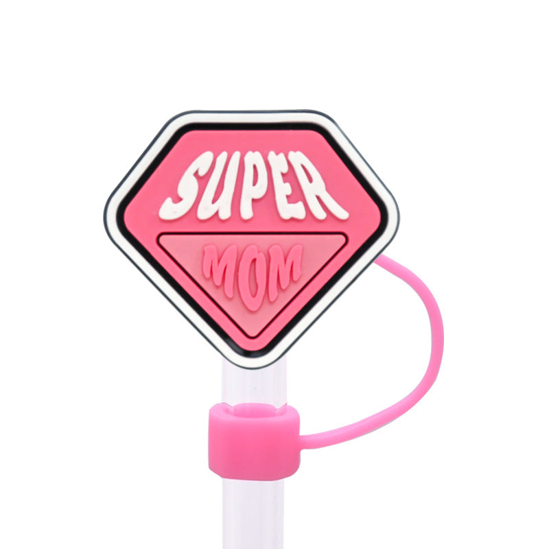 Wholesale  Random 100pcs/pack  Mother' s Day dust plug straw cap   Straw Tube Cap