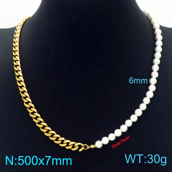 Wholesale Stitched Pearl Clavicle Gold Plated Necklaces