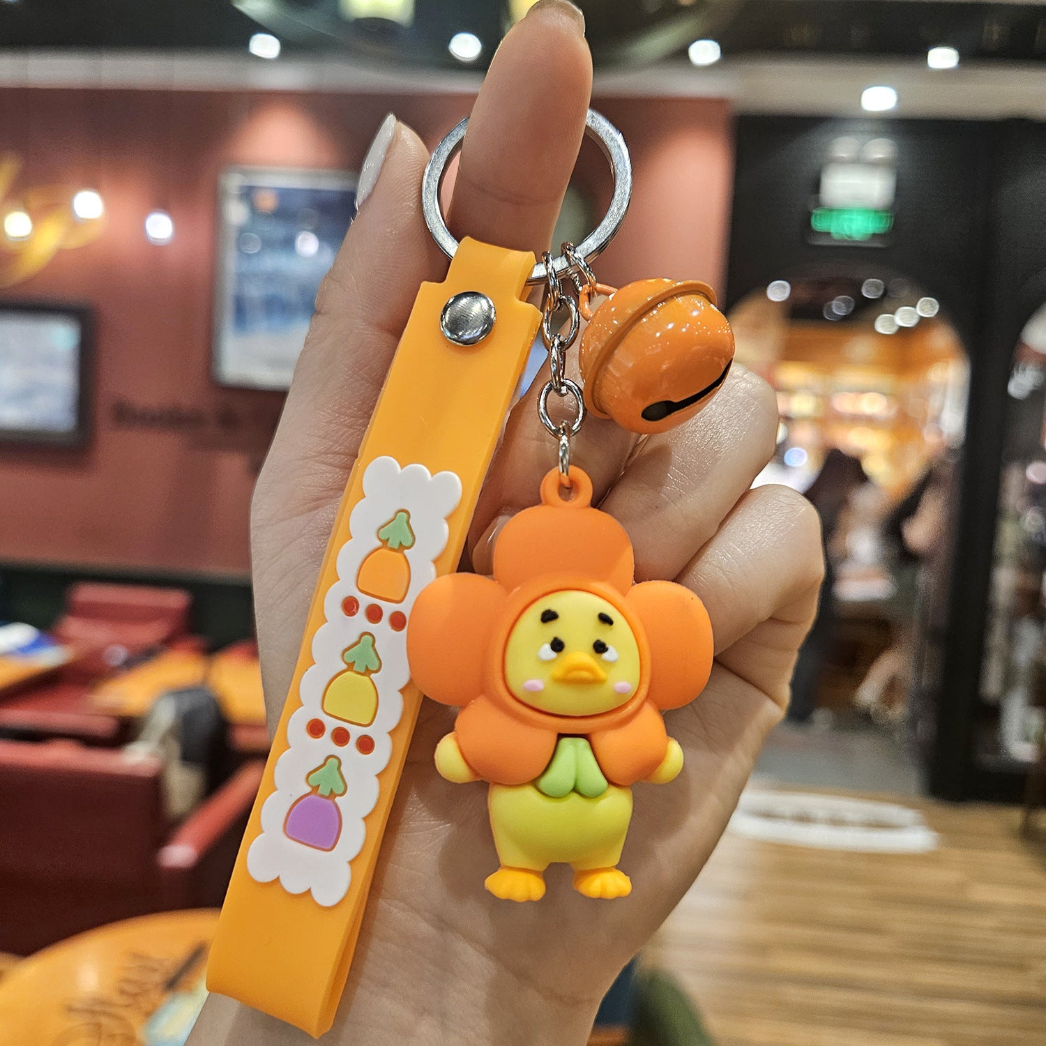 Wholesale New sunflower keychain pendant push small gift