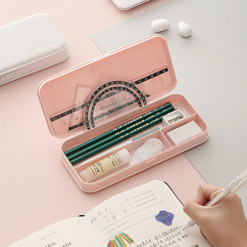 Wholesale PP Macaron Pencil Box Learning Stationery Storage Matte Pencil Box