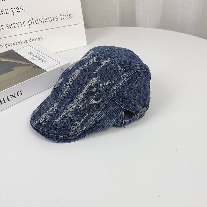 Wholesale Fashion Ripped Denim Retro Front Hat