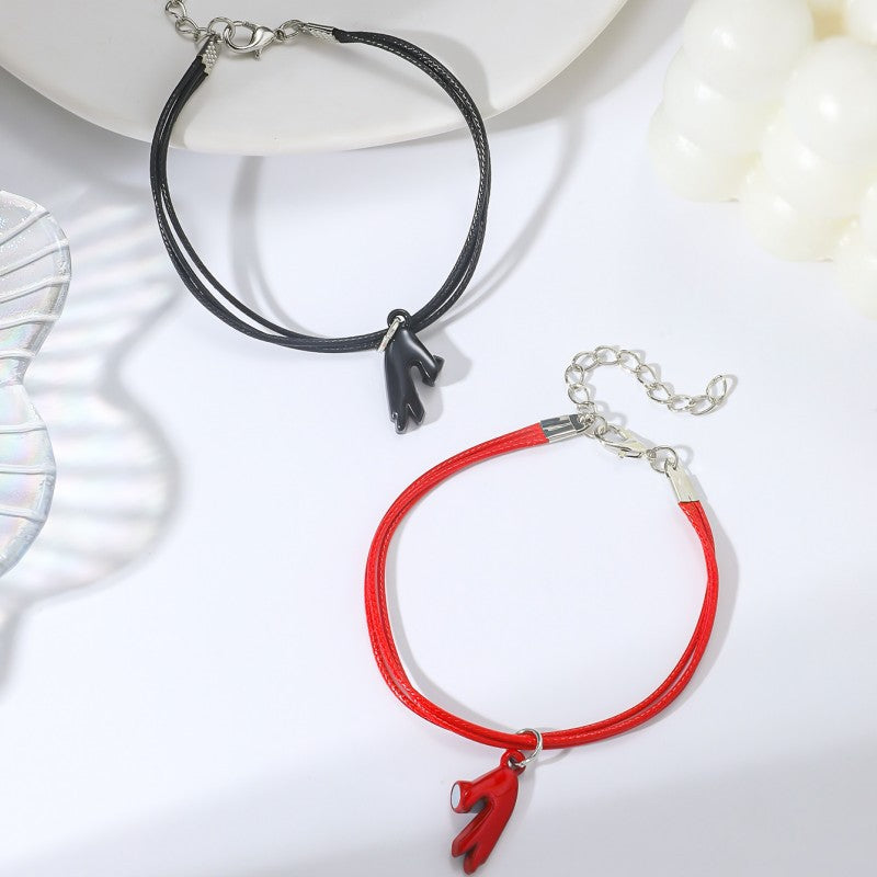 Wholesale Valentine's Day Alloy Heart Suction Bracelets