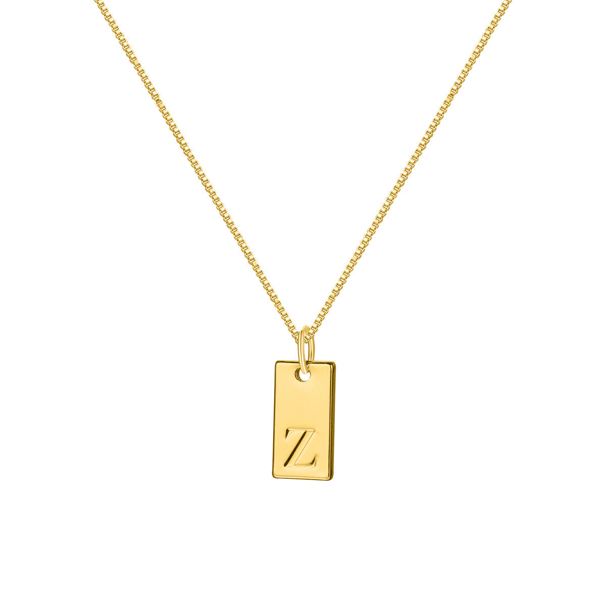 Wholesale 26 English Letter Square Necklace