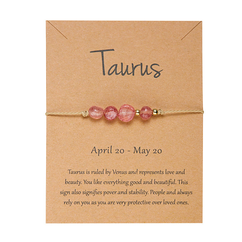 Wholesale Twelve Constellations Natural Stone Beaded Bracelet