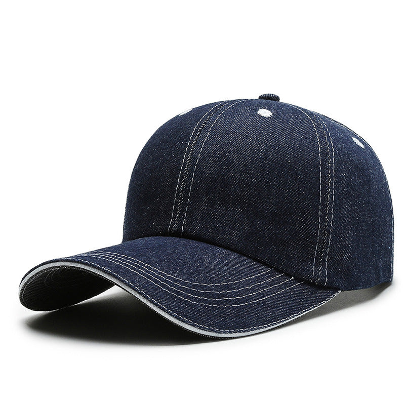 Wholesale Denim baseball cap outdoor solid color round top wide brim sun hat