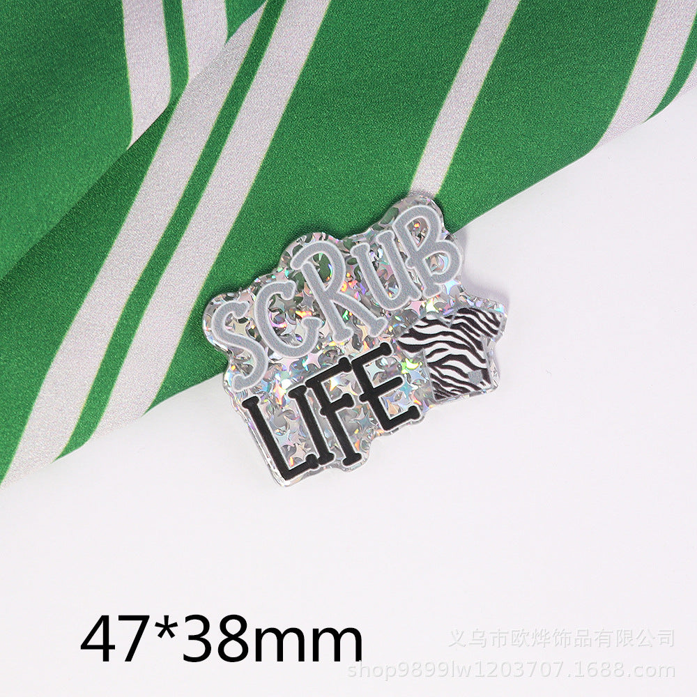 Wholesale 10pcs cartoon organ medical letter bag jewelry acrylic cute Acrylic Flatback accessories