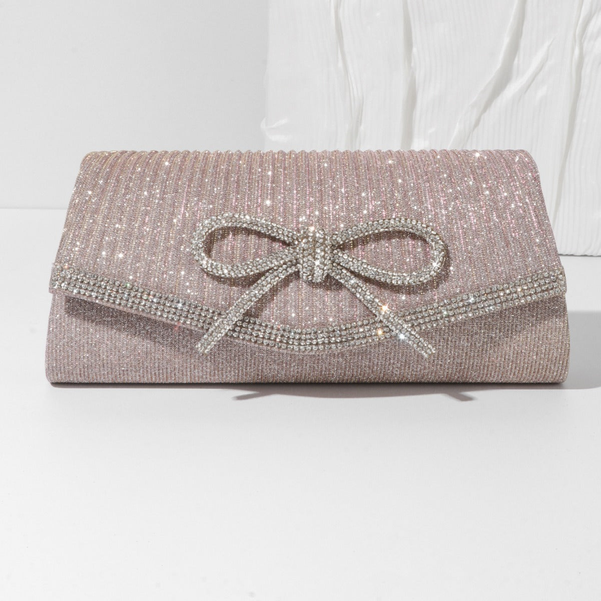 Wholesale Fashionable evening bag diamond bow chain crossbody clutch