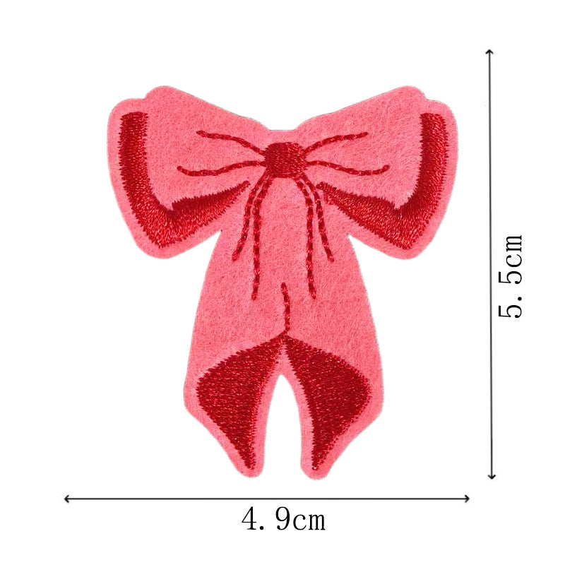 Wholesale Red diverse bow embroidery DIY Patches