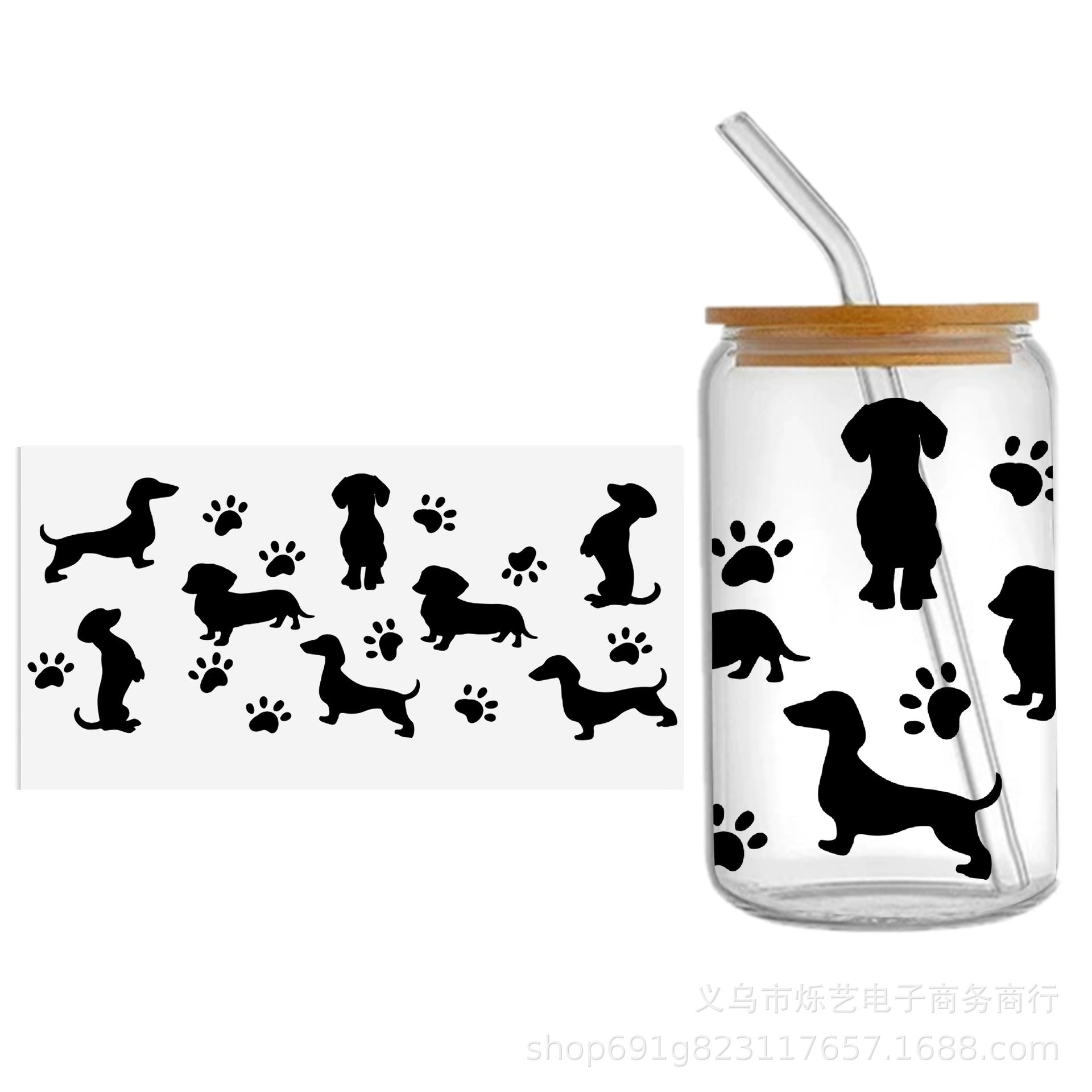 Wholesale cute Cat Animal Series 16oz Cup UV DTF Wraps