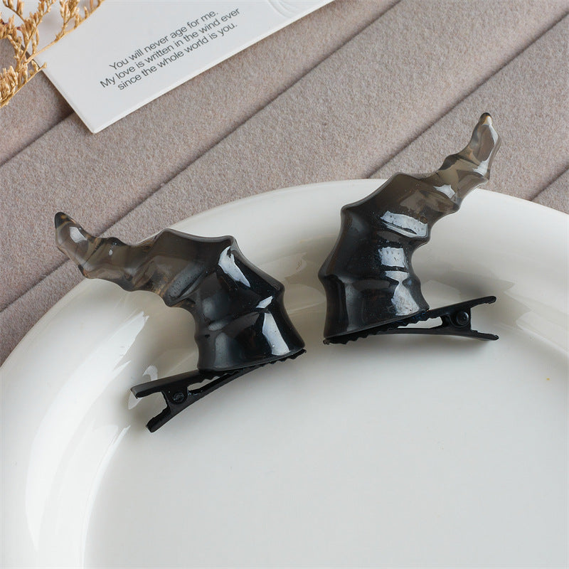 Wholesale devil horns headdress edge Hair Clips 3. 8* 2* 3. 8cm