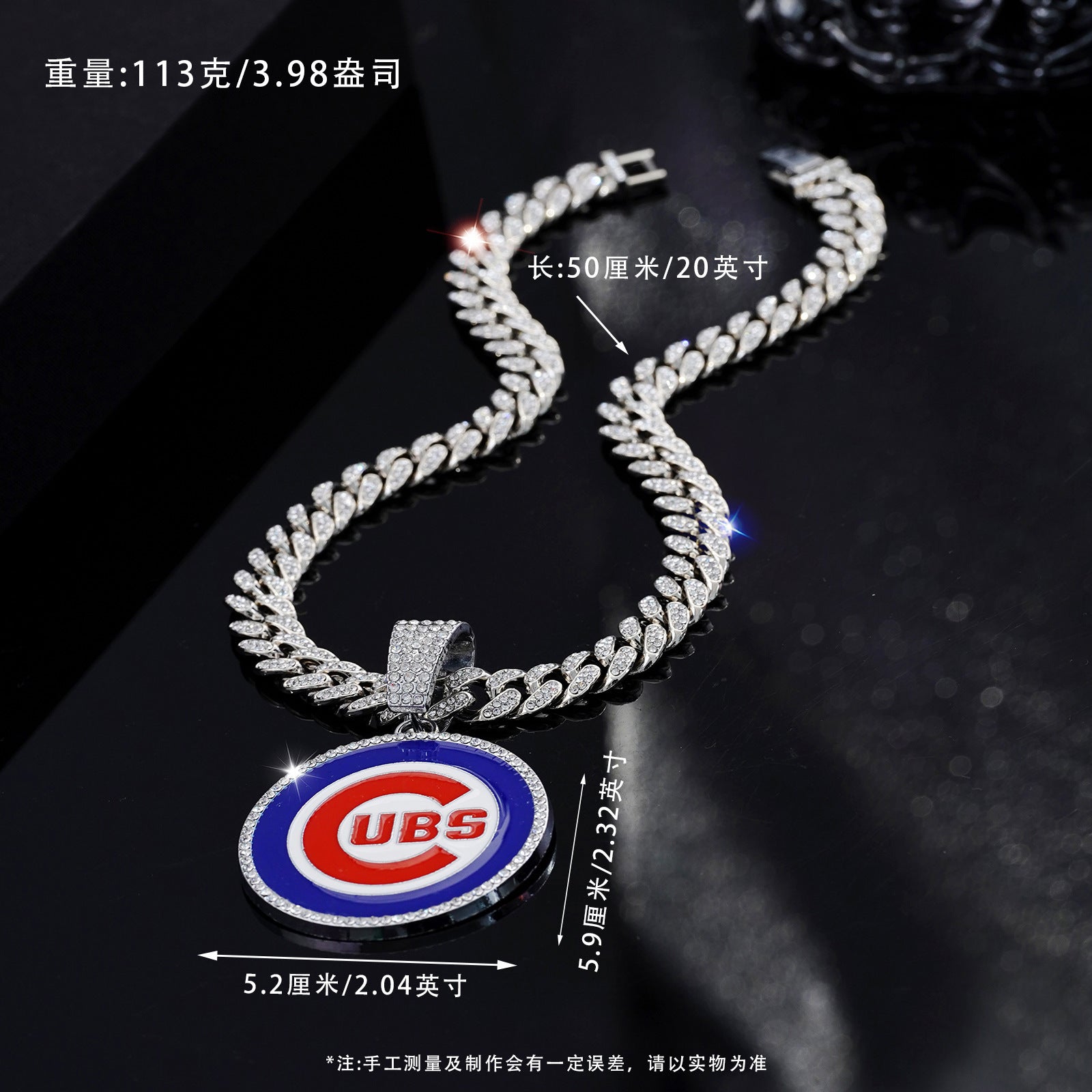 Wholesale Fashionable colorful oil drop necklace hip hop full diamond Cuban chain