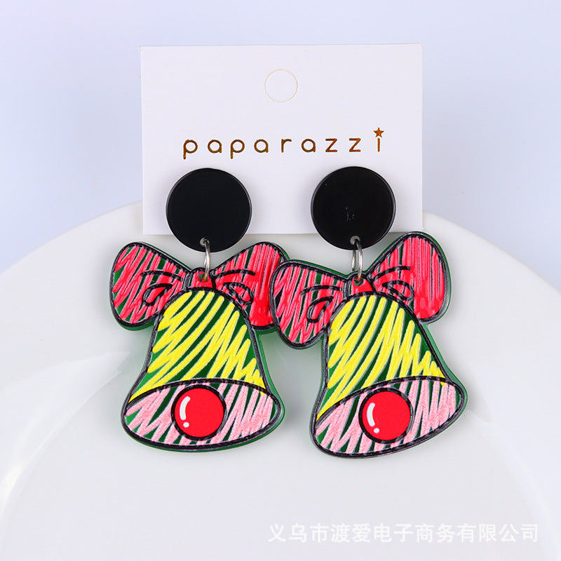 Wholesale Christmas Santa Claus Snowman House Acrylic Earrings