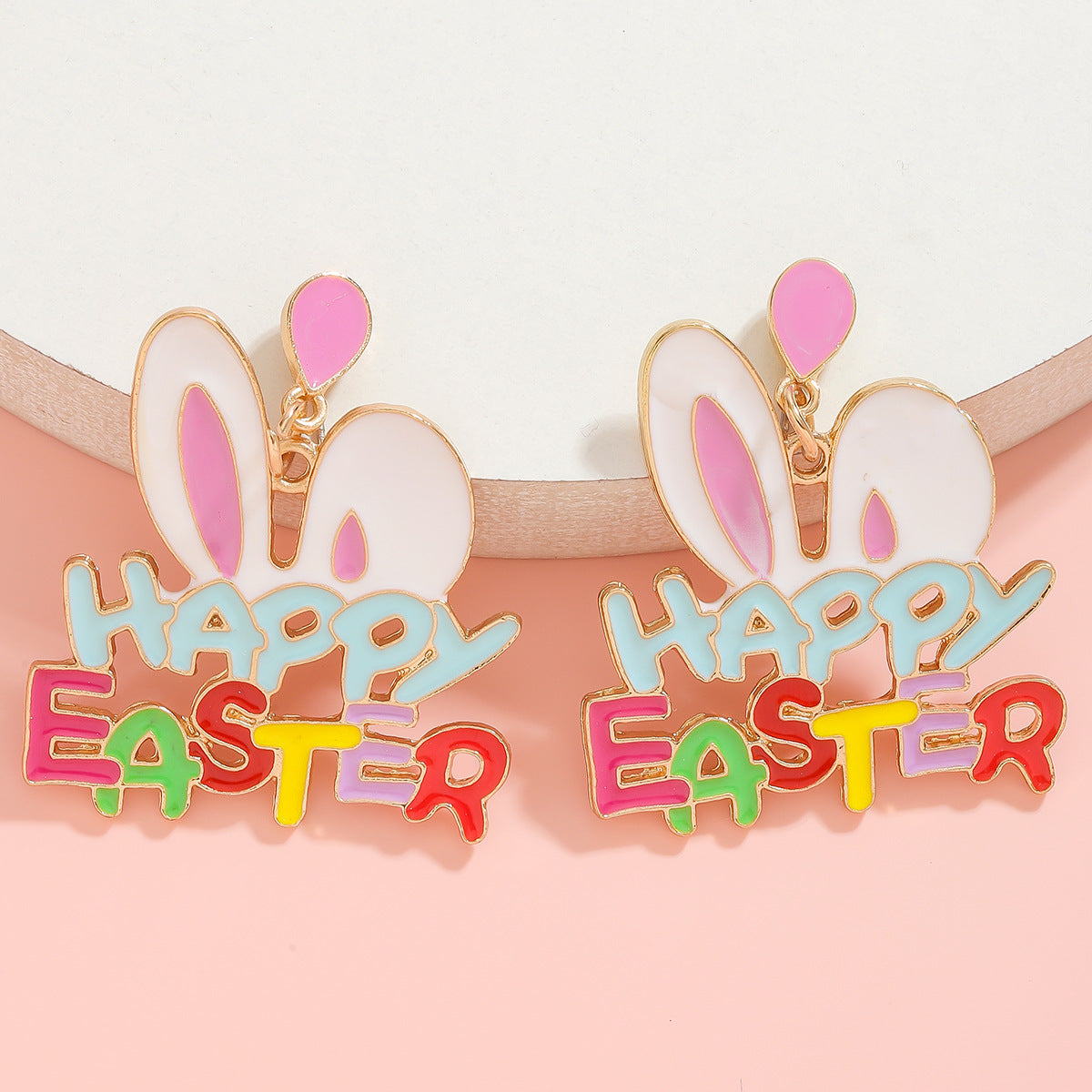 Wholesale Cute Rabbit Easter Letter Radish Egg Earrings