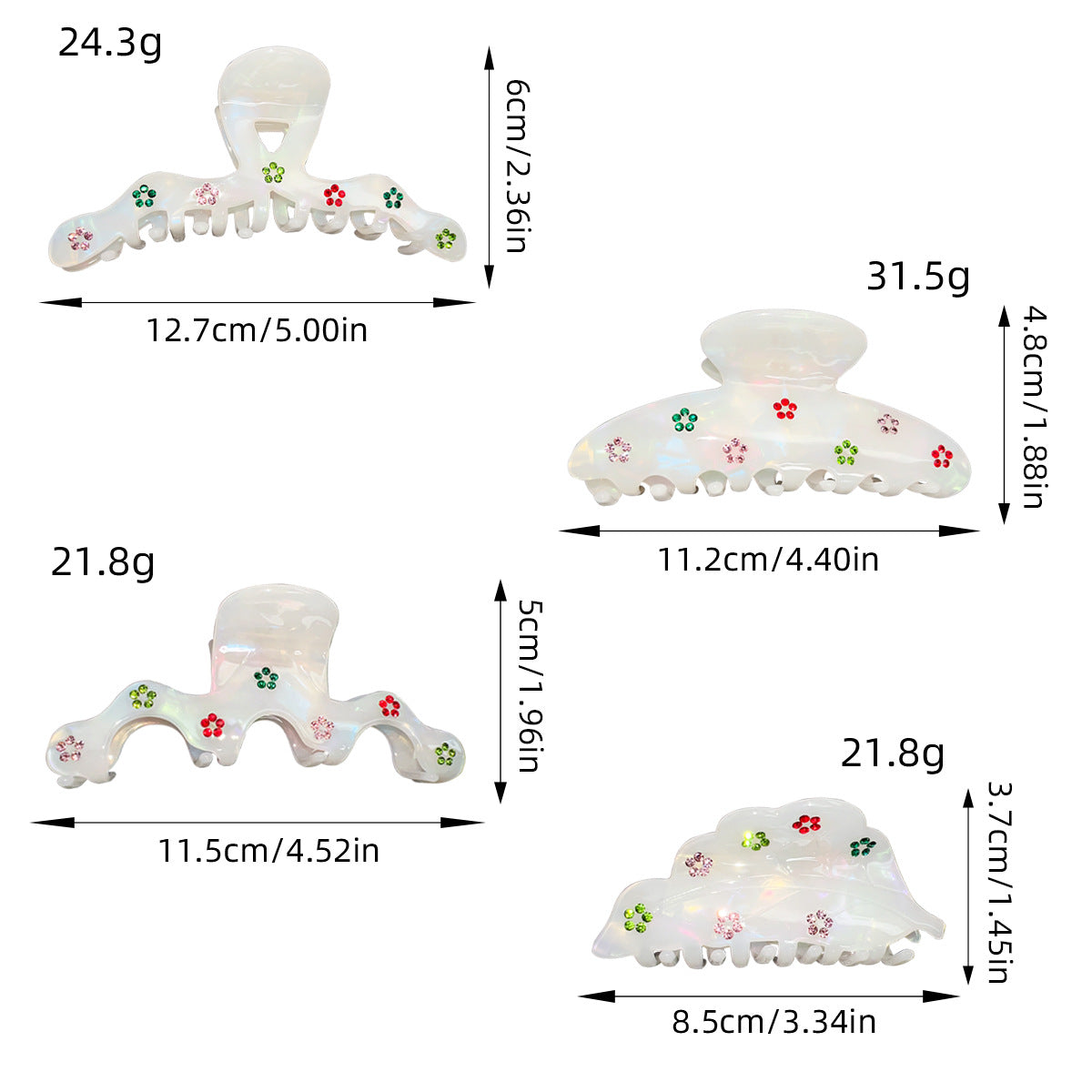 Wholesale Mermaid Ji Fancy Color Diamond Creative Simple Acetate Grip Clip