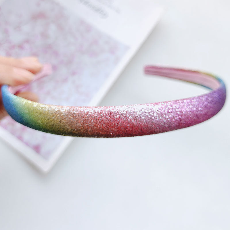 Wholesale Pink Rainbow Colored Children's Plastic Hair Bands