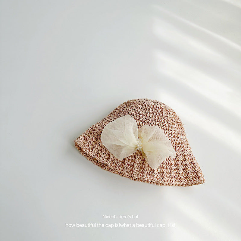 Wholesale Children's Empty Straw Hat with Bow