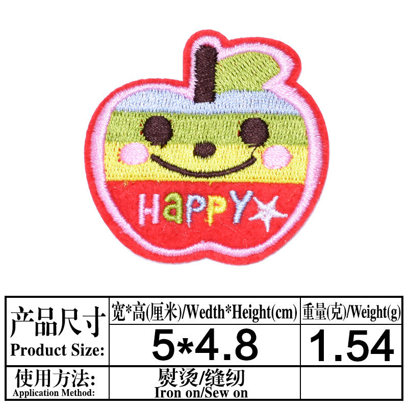 Wholesale Embroidered Fruit Patches 9 Styles Strawberry Cherry Cloth Applique For Clothing Bags Hats DIY Fashion Accessory