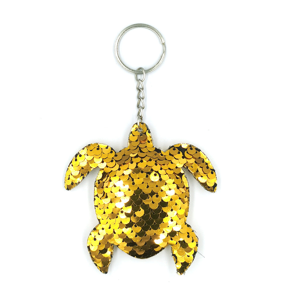 Wholesale Reflective Bright Surface Animal Plant PET Glitter Fashion Bag DIY Keychains
