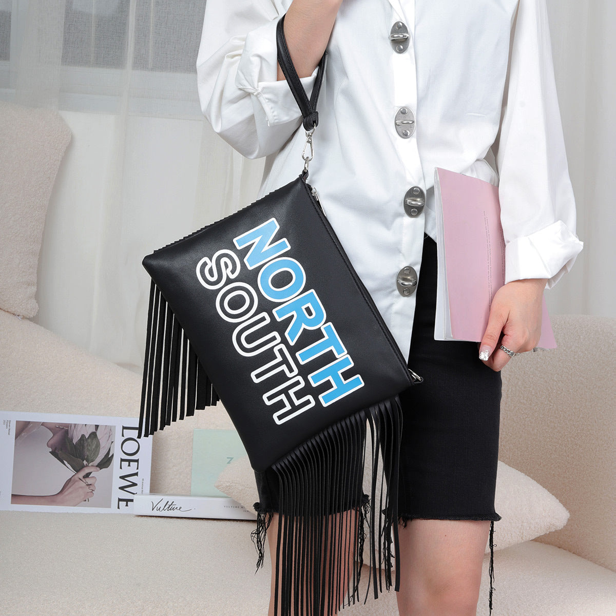 Bolsa de borla de leopardo de PU One One