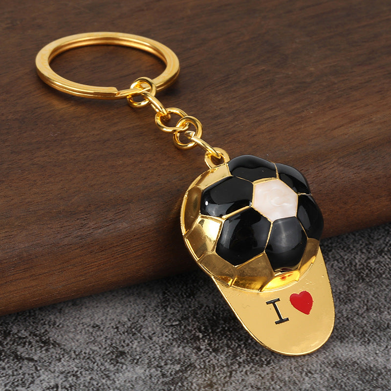 Wholesale Football trophy fan sports gift Metal Keychain