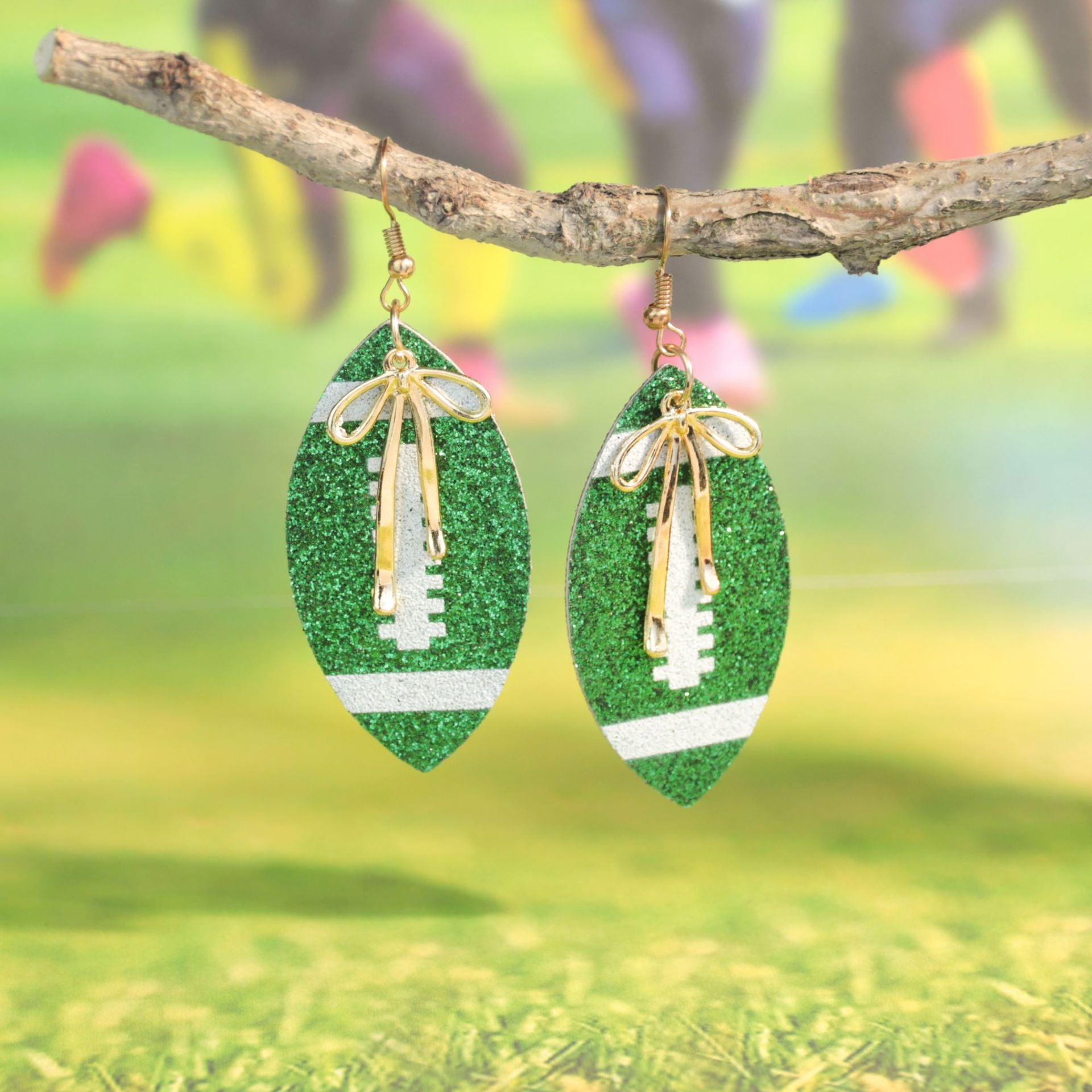 Wholesale iridescent sequined bow earrings