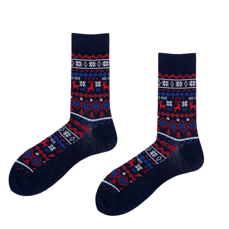Wholesale Autumn Christmas Tree Elk Middle Tube Cotton Socks