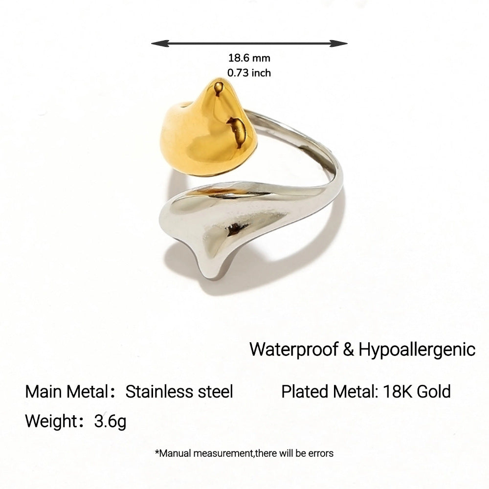 Wholesale Stainless Steel Ring Luxury Gold Non-Fading Female Opening Ring