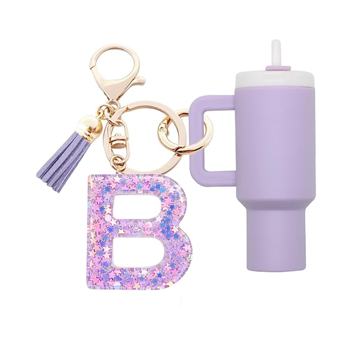 Wholesale Cute New Mini  26 Initials Ice Cup Tumbler Cup Keychain Can Wrap Women Backpack Pendant