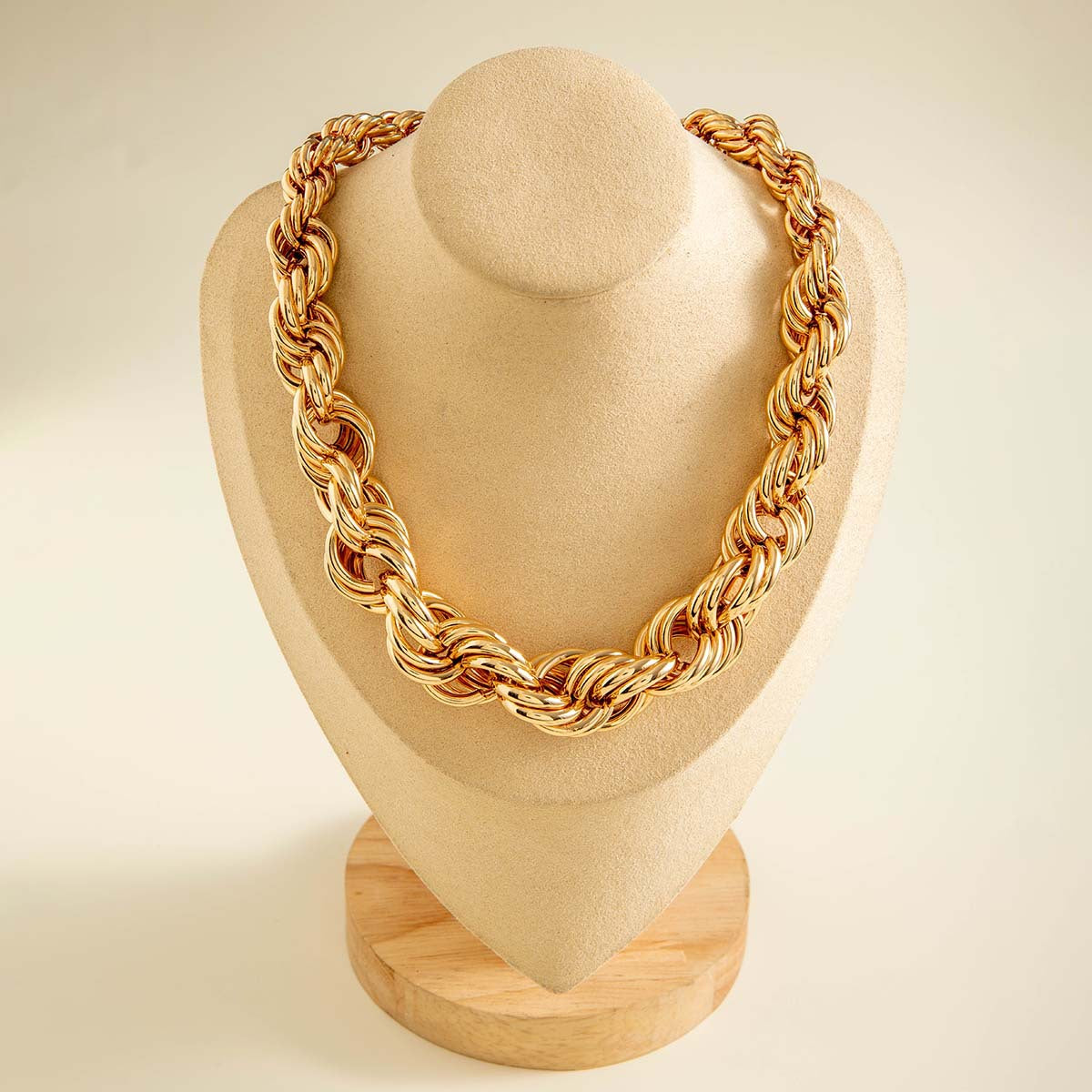 Wholesale temperament metal wide plain ring necklace