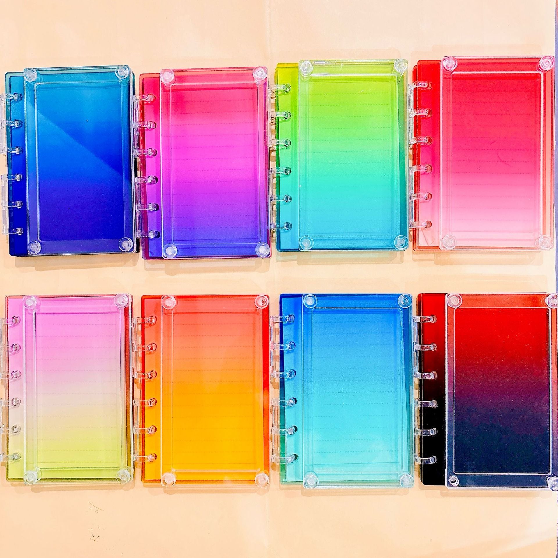 Wholesale Color gradient shake acrylic notebook explosions exquisite loose-leaf  A7A5