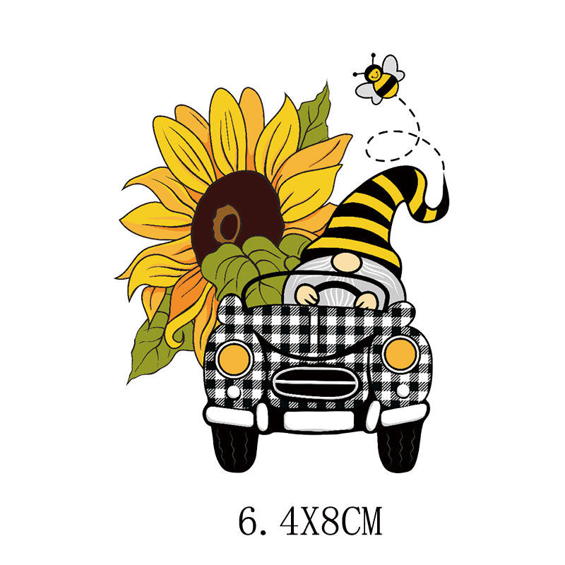 Wholesale 5pcs/pack  Sunflower heat transfer sticker pattern   UV DTF Ready to Press Transfers Wraps