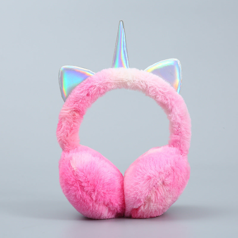 Wholesale Winter Unicorn Earmuffs Warm Sequins Cute Earmuffs Warm Cold-proof Plush Earmuffs