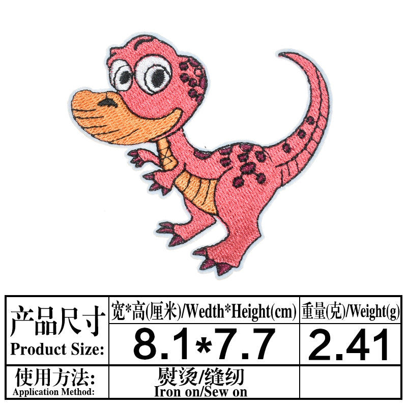 Wholesale Trendy Dinosaur Embroidered Twill Patch T Rex Sew On Applique For Clothing Towels DIY Craft Gift