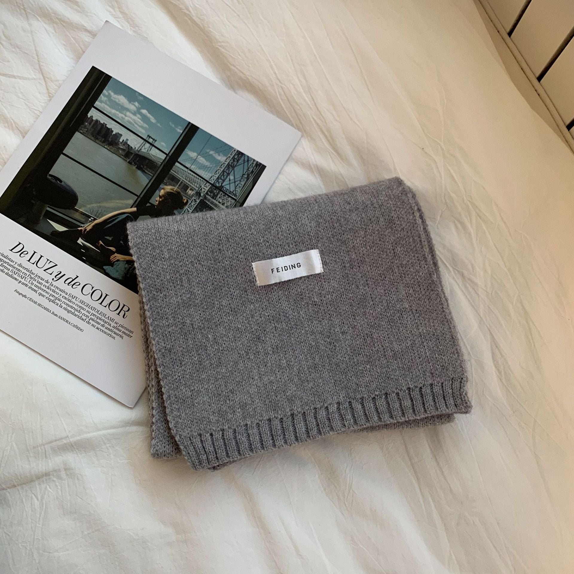 Wholesale Klein Blue Women's Autumn and Winter Versatile Knitted Acrylic Scarf