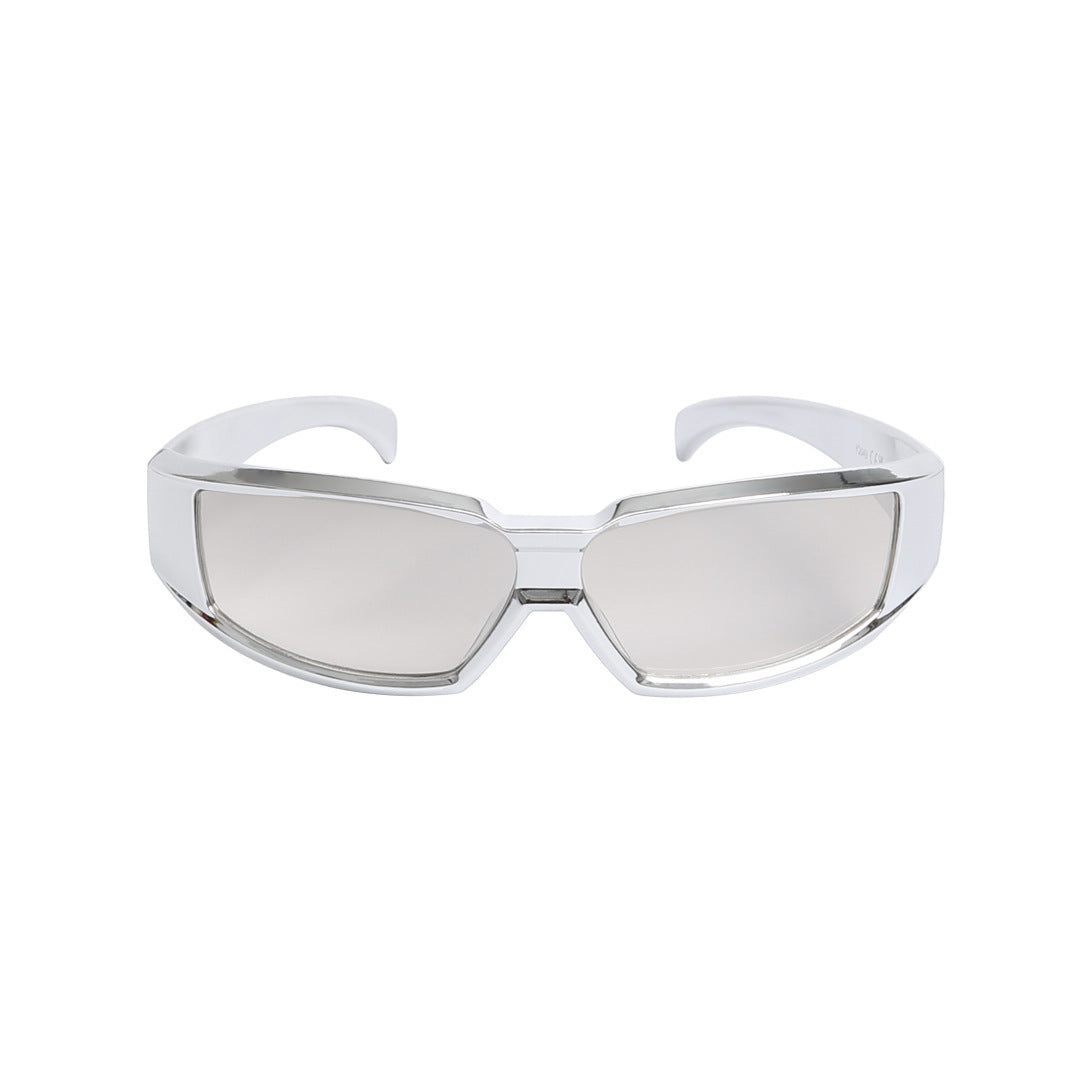 Wholesale Silver Light Technology Style Square Reflective Silver Frame Glasses